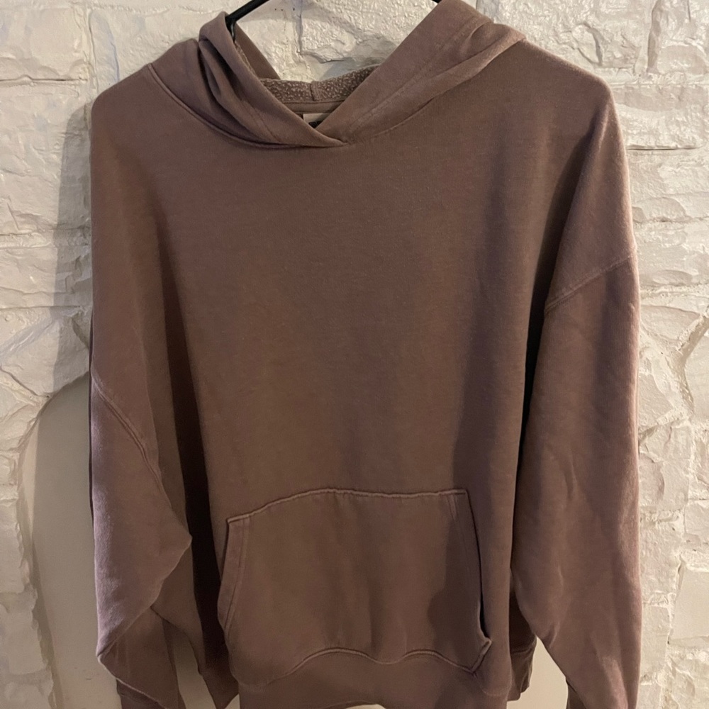 Pink oversized hoodie.